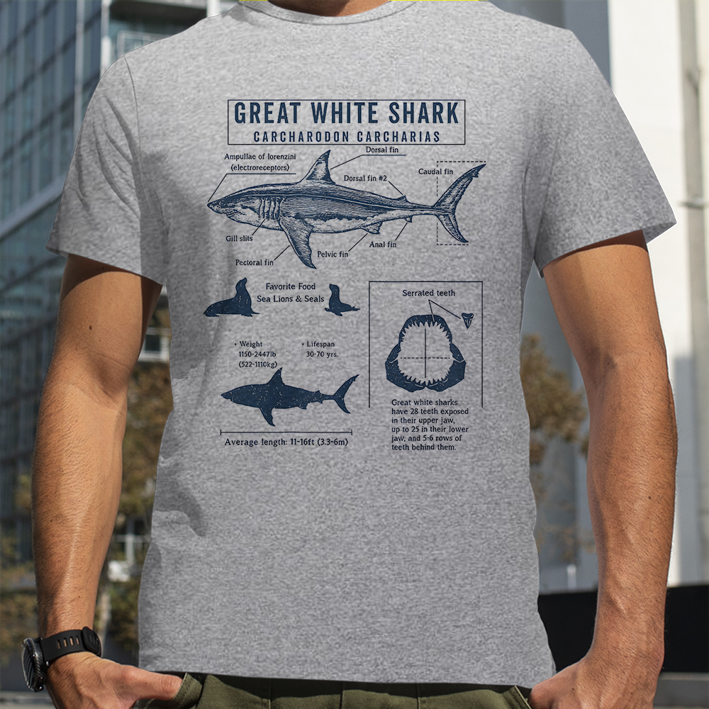Street Fashion Loverboy - Great White Shark Anatomy Shark Lovers