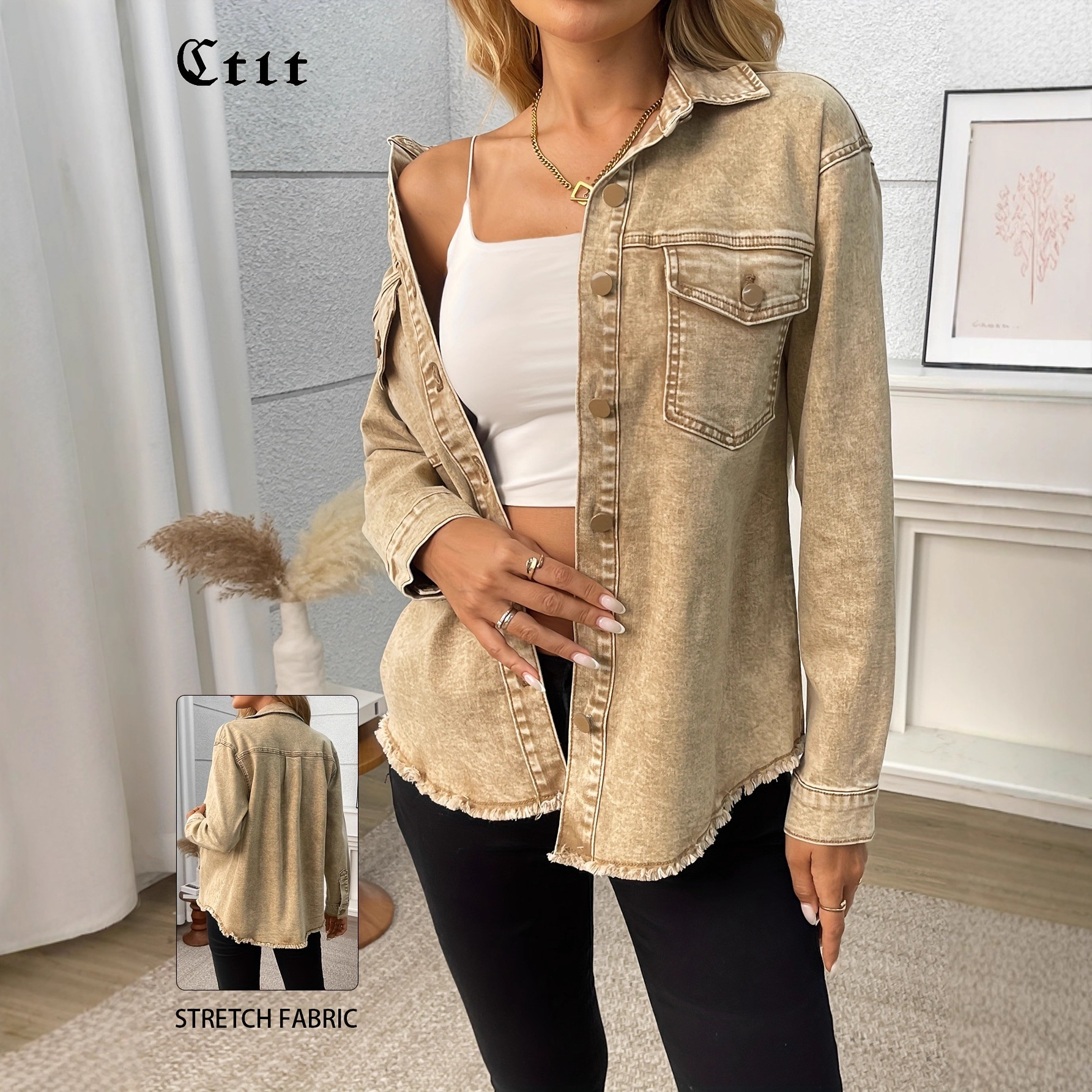 Street Fashion In Chinese - Washed Denim Shirt Jacket Women's Autumn