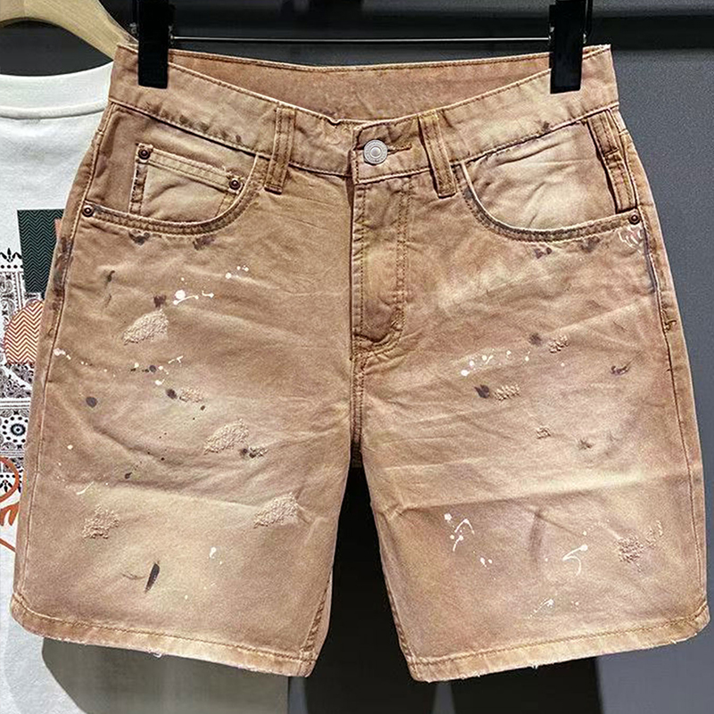 Street Fashion Art - Hip-Hop Streetwear Men's Denim Shorts Summer