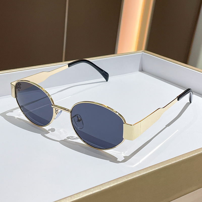 Street Fashion Glasses - Trendy Round Frame Metal Sunglasses for