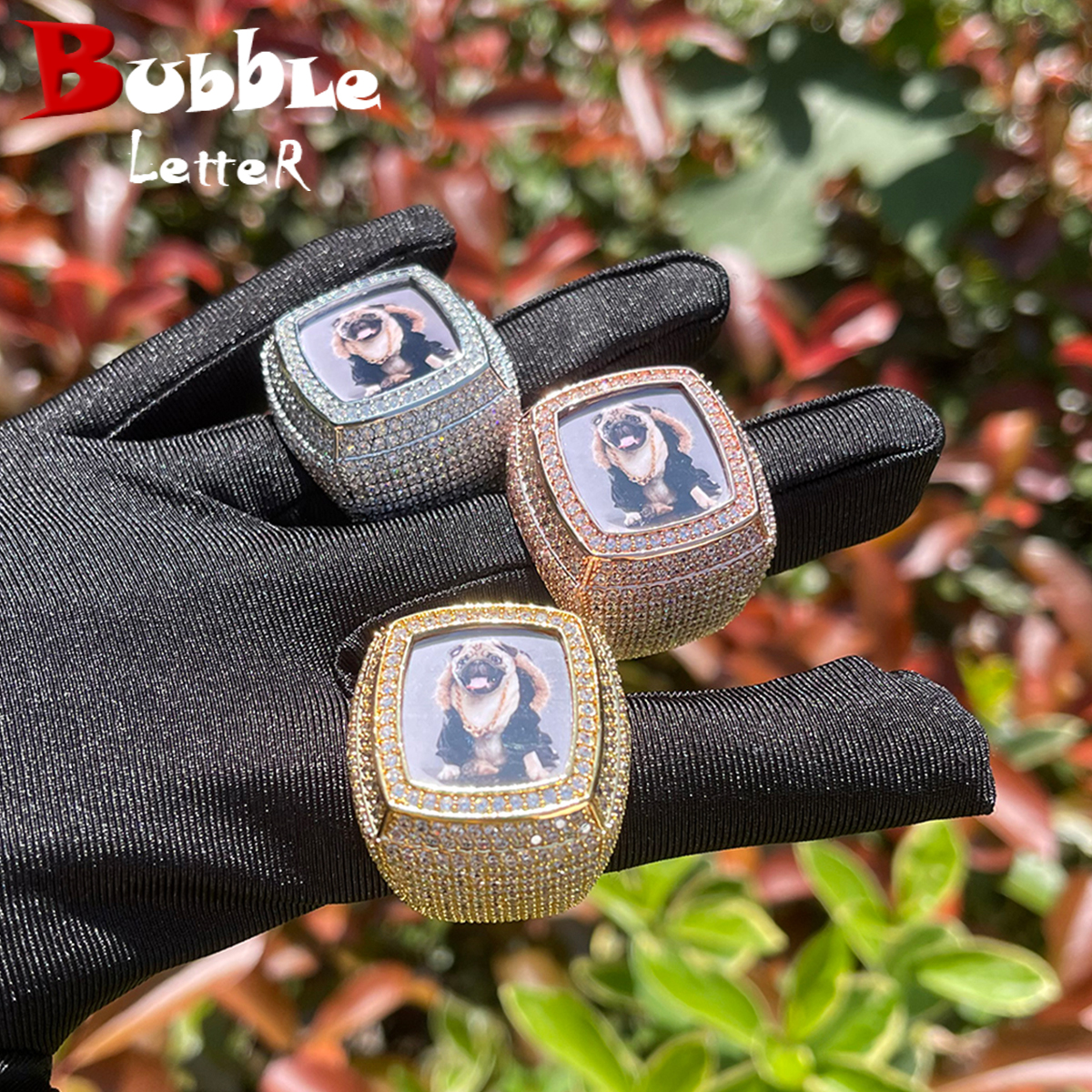 Street Fashion Rings - Bubble Letter Custom Photo Ring for