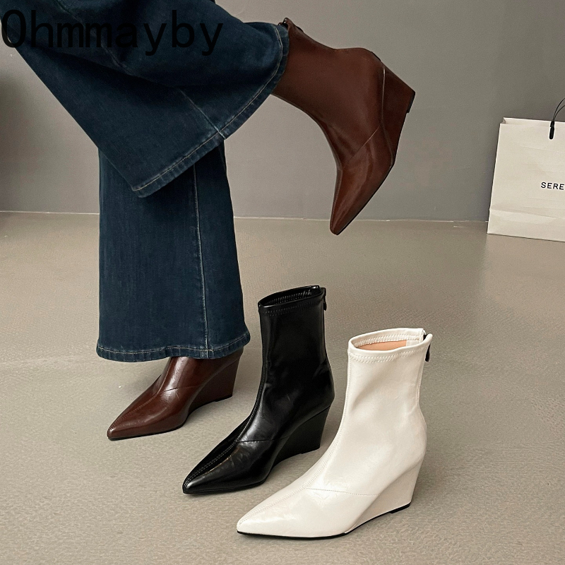 Street Fashion Female - Autumn Winter Vintage Weges Heel Women