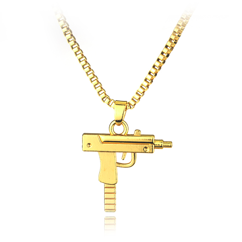 Street Fashion Art - Trendy Uzi Gun Shaped Pendant Necklace