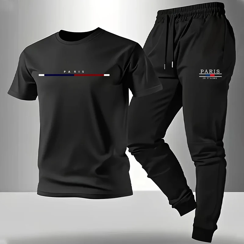Street Fashion In Paris - Men's Set T-shirt and Sweatpants Paris