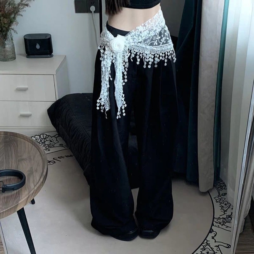Street Fashion Dance - All-match Solid Color Tassel Shawls Hollow-out