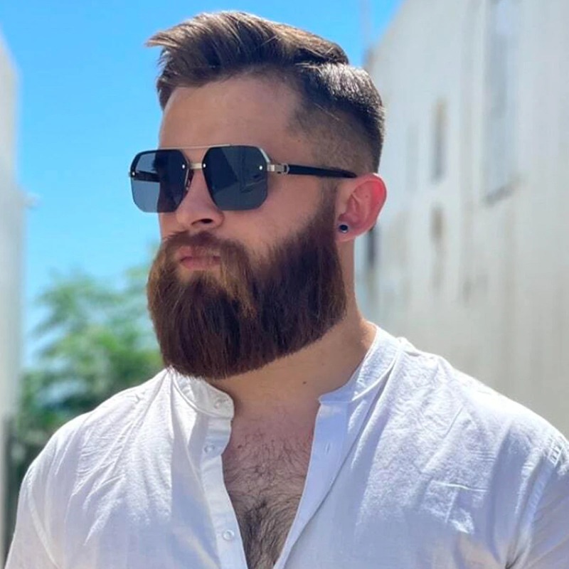 Men's Metal Sunglasses Square  - مراجعة Street Fashion Glasses وسعره