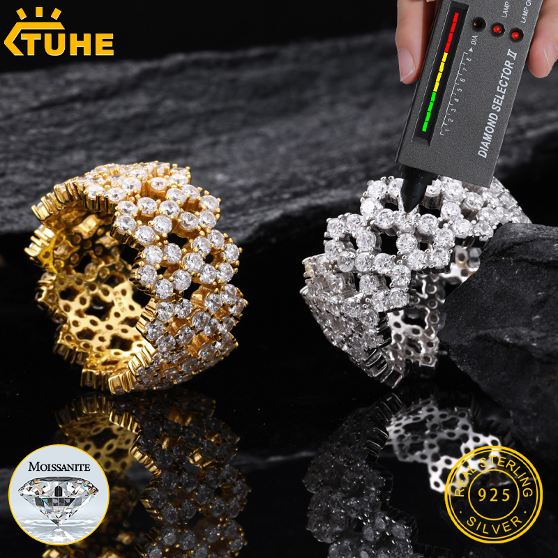 TUHE Iced Out Men Rings Moissa - مراجعة Street Fashion Rings وسعره