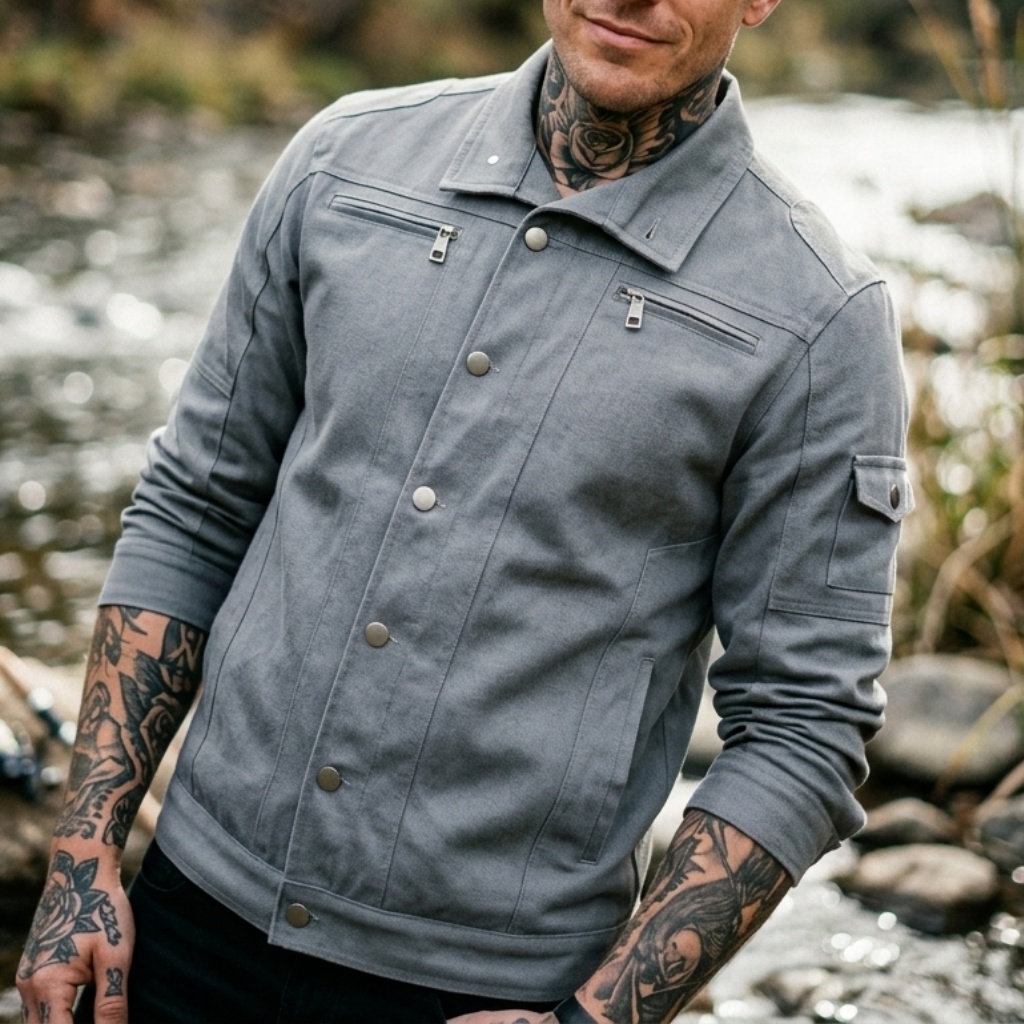 Biker Style Denim Jacket Men's - مراجعة Street Fashion Denim وسعره