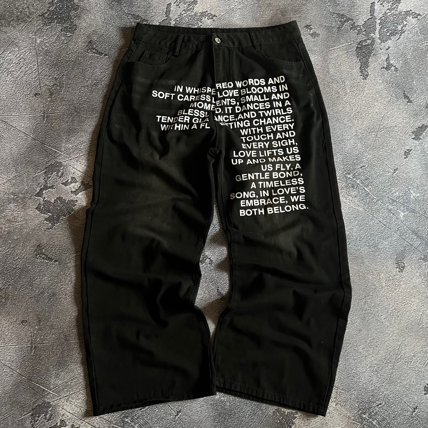 American Pattern Letter Jeans  - مراجعة Street Fashion China وسعره