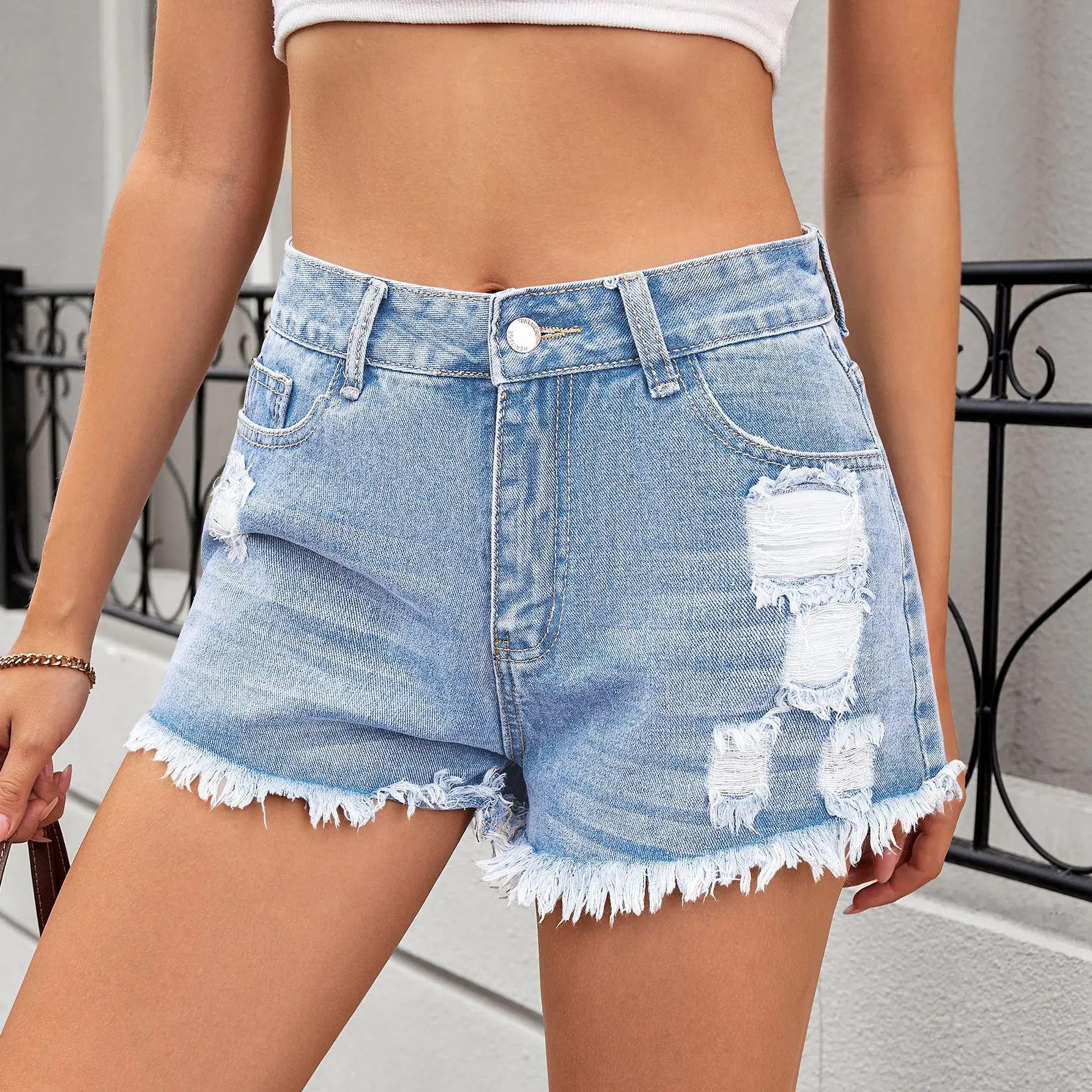 Street Style New Washed Ripped - مراجعة Street Fashion Denim وسعره