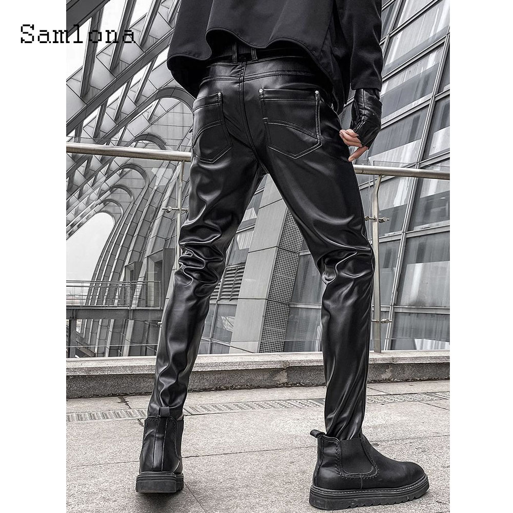 Men's Rock Style PU Leather Pa - مراجعة Street Fashion Dance وسعره