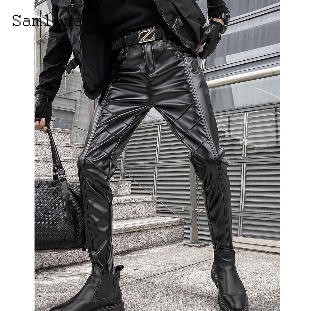 Men's Rock Style PU Leather Pa - مراجعة Street Fashion Dance وسعره