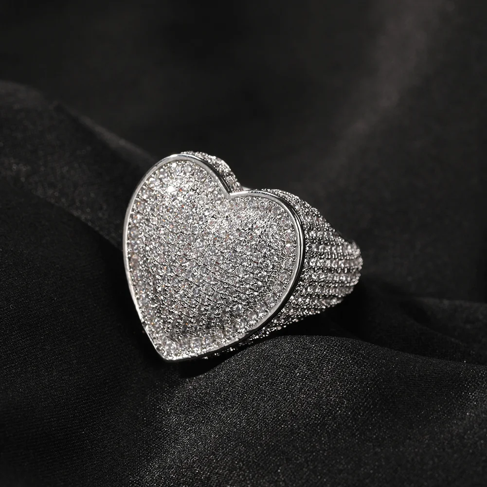 925 Silver Plated Big Heart Fu - مراجعة Street Fashion Rings وسعره
