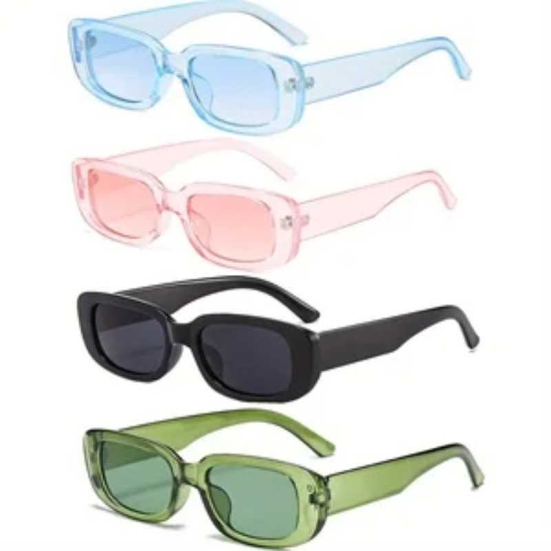 1/4pcs New Small Square Sungla - مراجعة Street Fashion Glasses وسعره