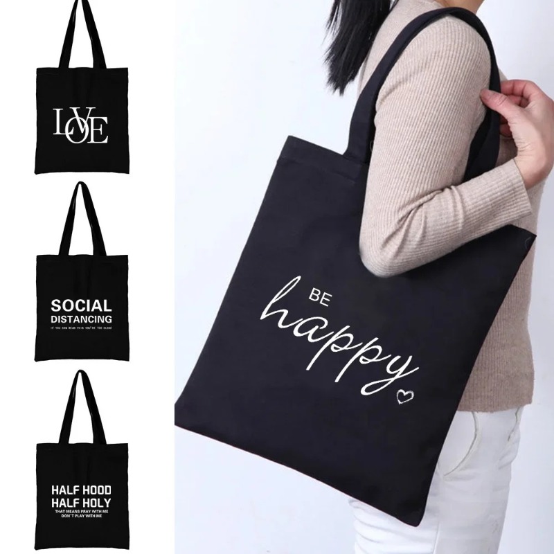 Kawaii Cartoon Orange Cat Prin - مراجعة Tote Bag Canvas Print وسعره