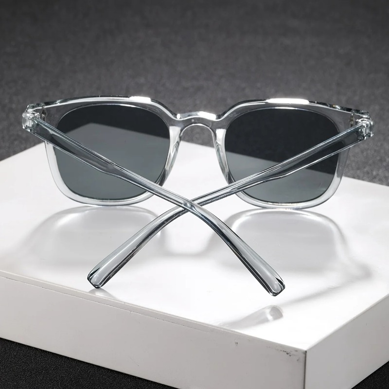 1PC Fashion Square Transparent - مراجعة Street Fashion Glasses وسعره
