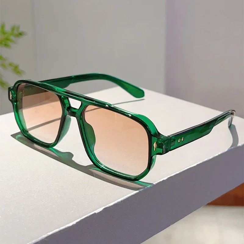 New Vintage Double Bridges Squ - مراجعة Street Fashion Glasses وسعره