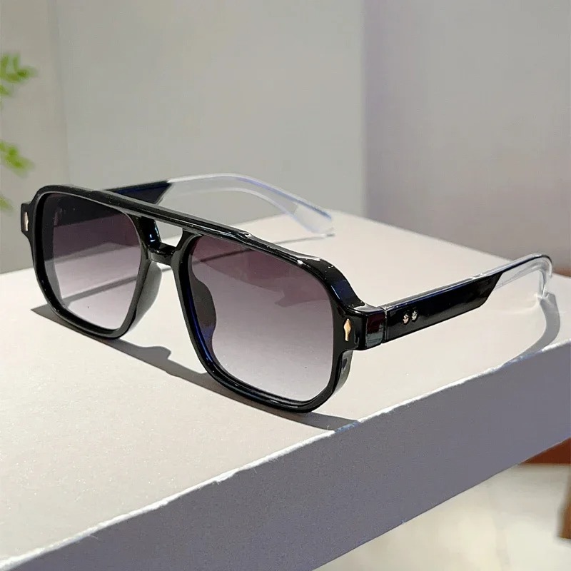 New Vintage Double Bridges Squ - مراجعة Street Fashion Glasses وسعره