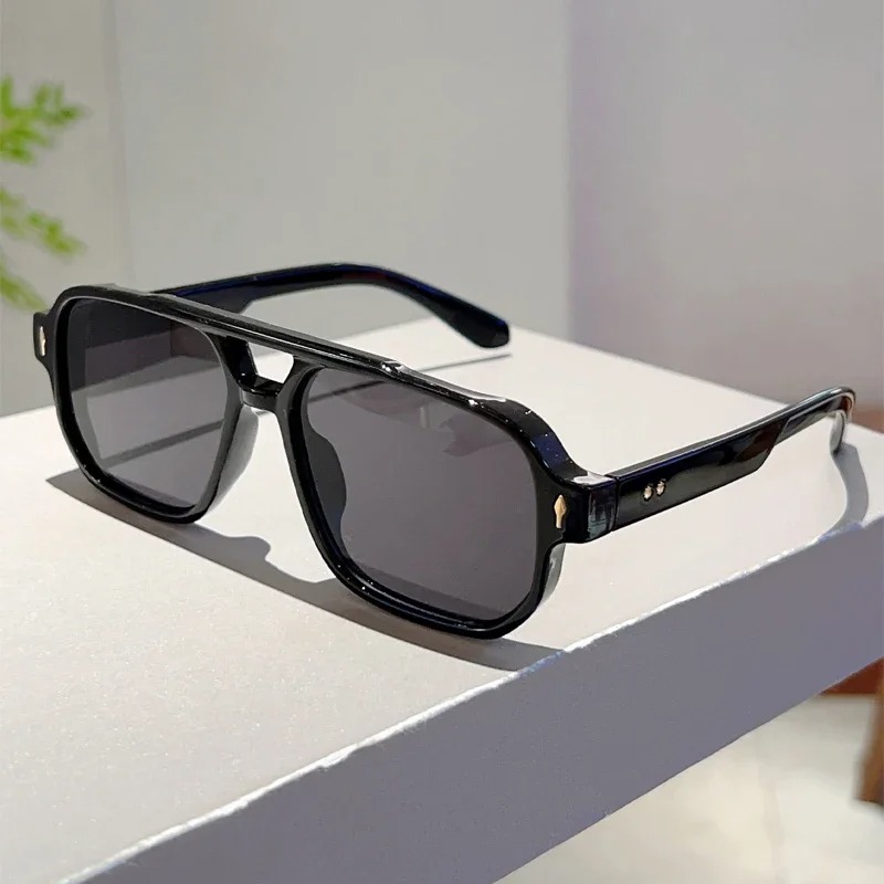 New Vintage Double Bridges Squ - مراجعة Street Fashion Glasses وسعره