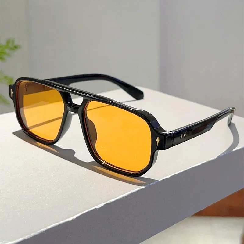 New Vintage Double Bridges Squ - مراجعة Street Fashion Glasses وسعره