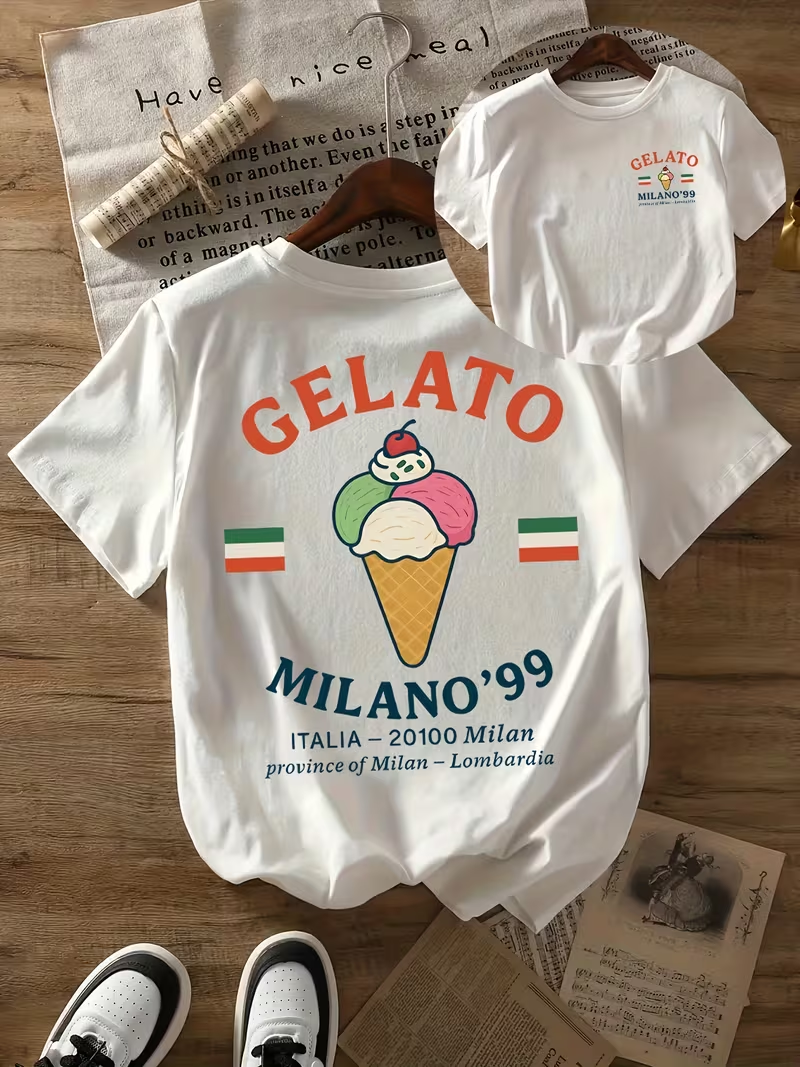 GELATO MILANO '99 Print T-shir - مراجعة Street Fashion Milano وسعره