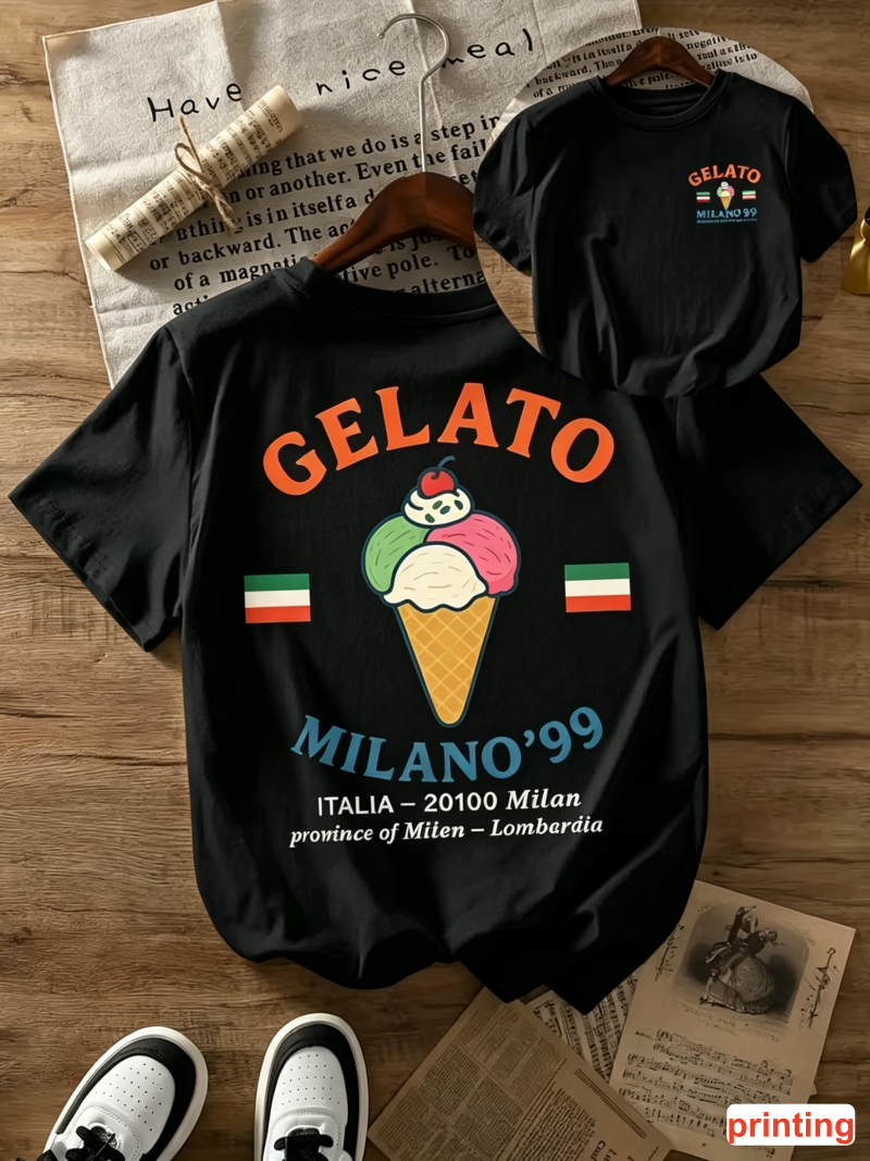 GELATO MILANO '99 Print T-shir - مراجعة Street Fashion Milano وسعره
