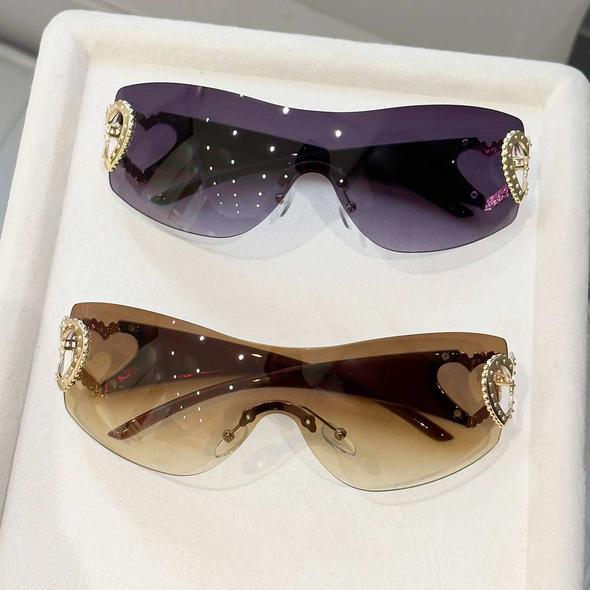 2pcs Y2K integrated frameless  - مراجعة Street Fashion Glasses وسعره