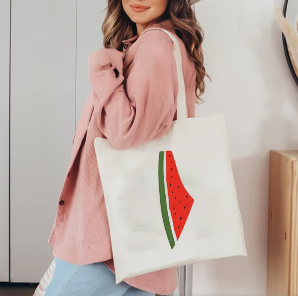 This Is Not A Watermelon Patte - مراجعة Tote Bag Canvas Print وسعره