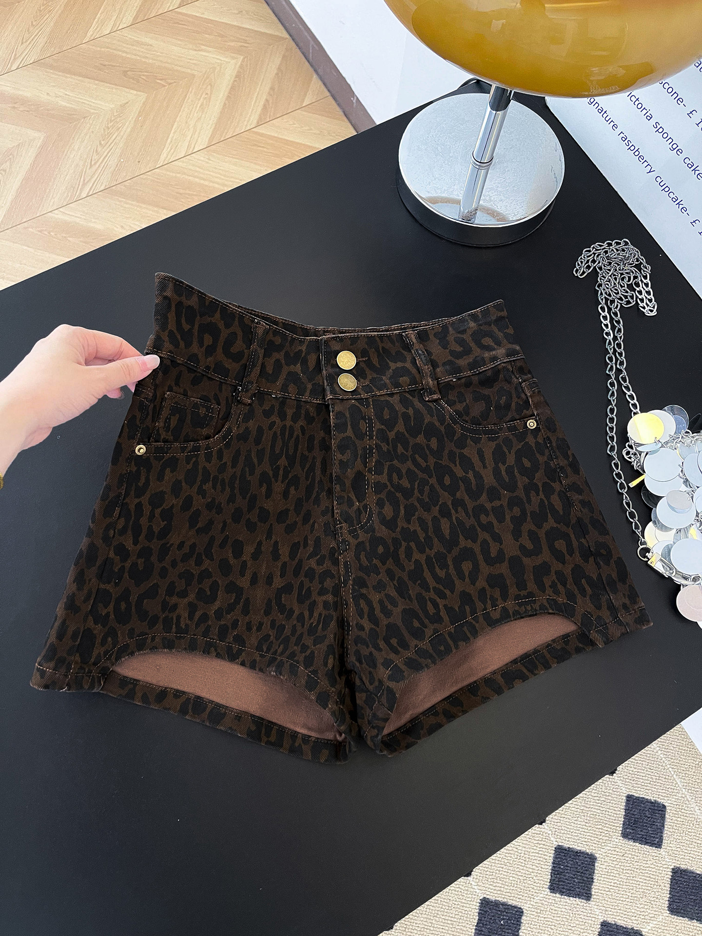 American Retro Leopard Print D - مراجعة Street Fashion Denim وسعره