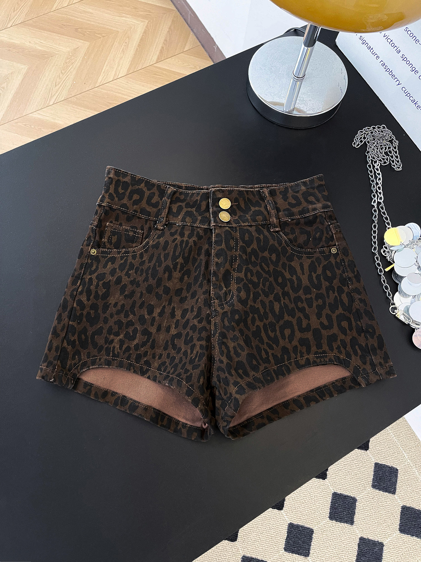 American Retro Leopard Print D - مراجعة Street Fashion Denim وسعره