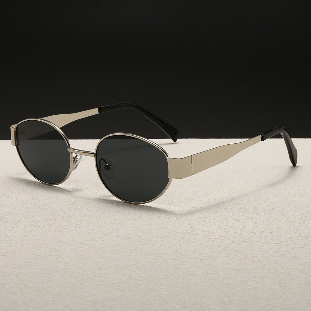Trendy Round Frame Metal Sungl - مراجعة Street Fashion Glasses وسعره