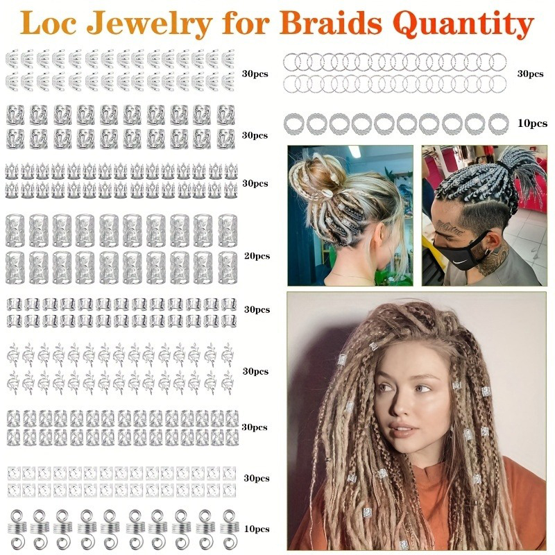 280pcs Silvery Metal Hair Brai - مراجعة Street Fashion Rings وسعره