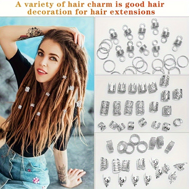 280pcs Silvery Metal Hair Brai - مراجعة Street Fashion Rings وسعره