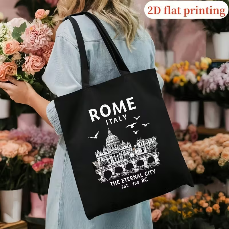 Vintage Rome Italy Canvas Tote - مراجعة Tote Bag Canvas Print وسعره