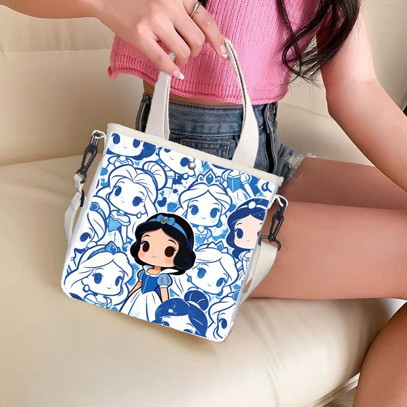 Cartoon snow white Characters  - مراجعة Tote Bag Canvas Print وسعره