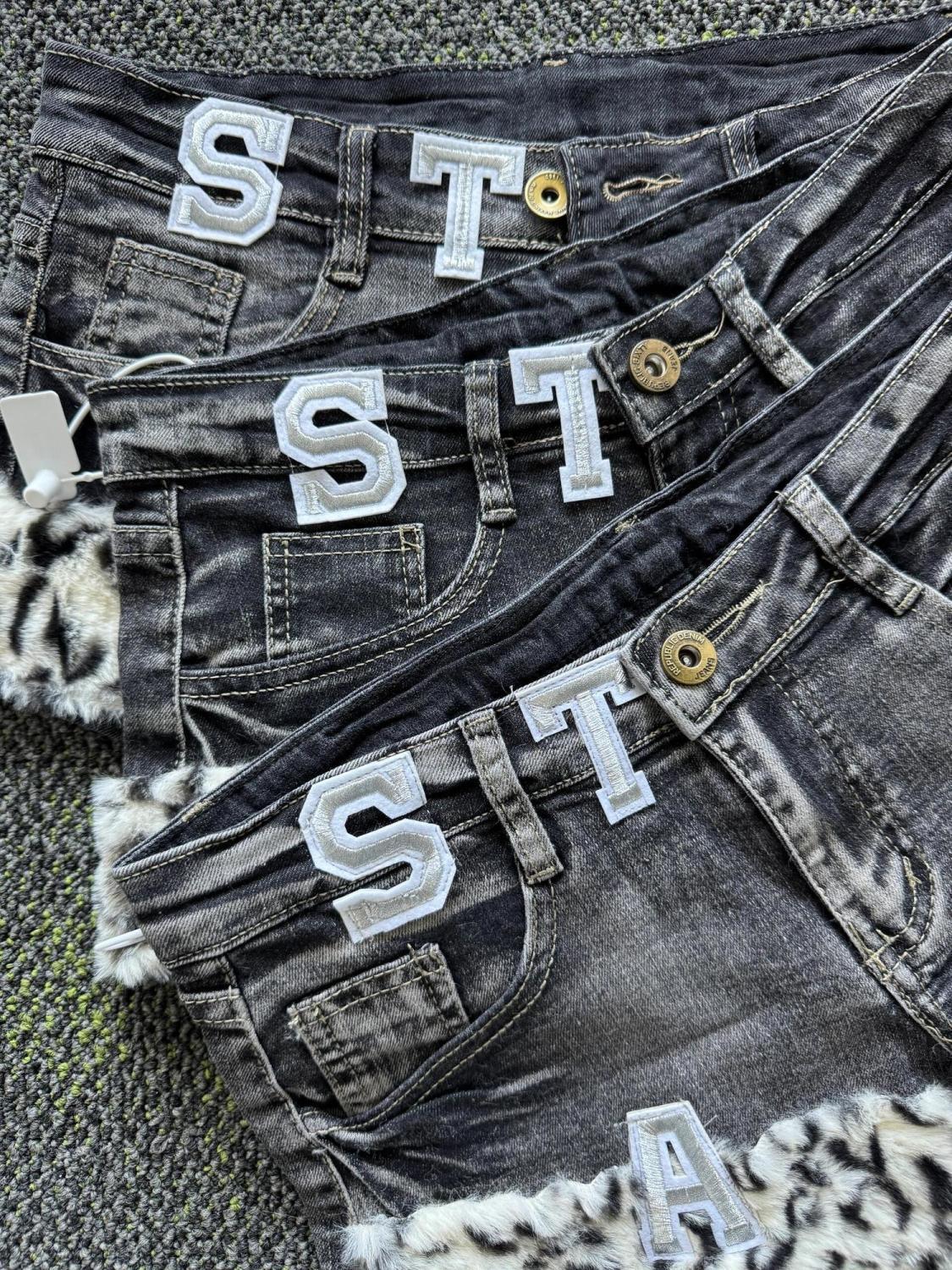 Y2k Embroidered Patch Denim Sh - مراجعة Street Fashion Denim وسعره
