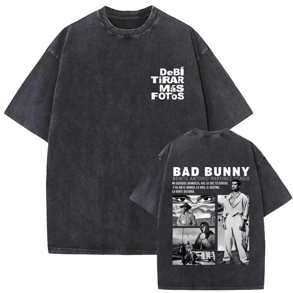 Rapper Bad Bunny Vintage Washe - مراجعة Foto Street Fashion وسعره