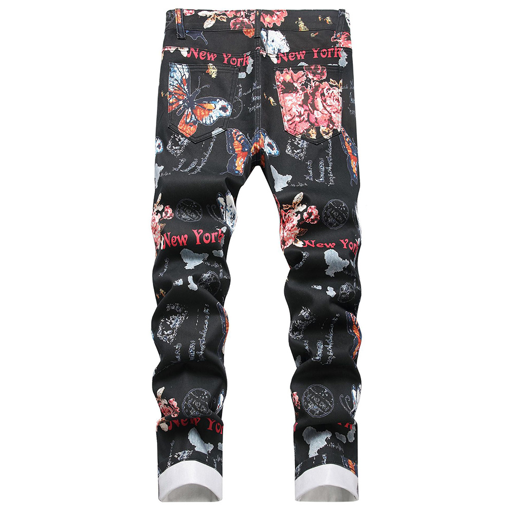 Men Digital Print Jeans Fashio - مراجعة High Street Fashion New York وسعره