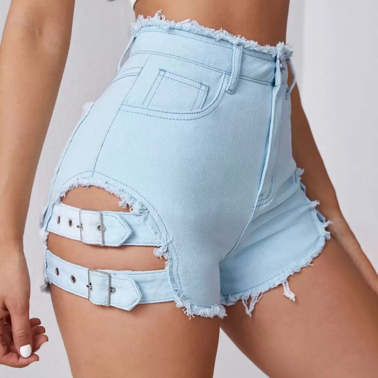 Women High Waist Denim Shorts  - مراجعة Street Fashion Denim وسعره
