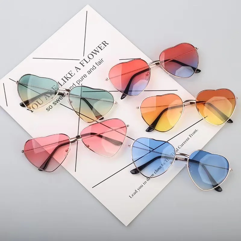 Fashion Heart Shaped Metal Sun - مراجعة Street Fashion Glasses وسعره