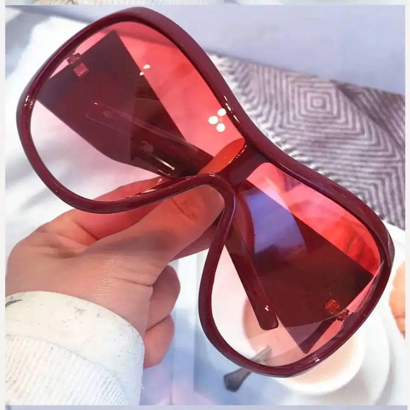 One Piece Oversized Y2K Sungla - مراجعة Street Fashion Glasses وسعره