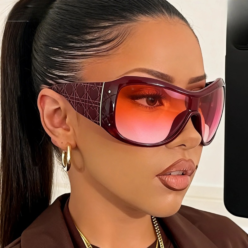 One Piece Oversized Y2K Sungla - مراجعة Street Fashion Glasses وسعره