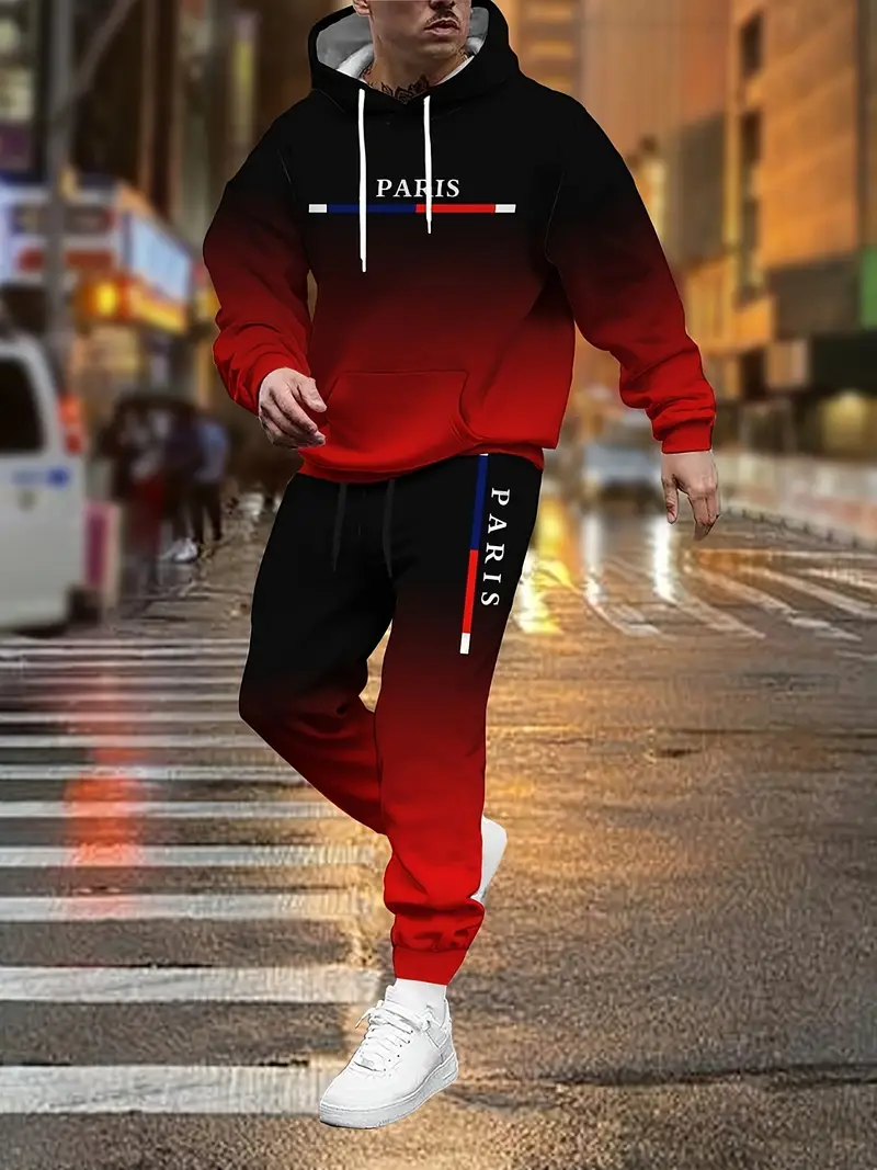 Gradient Color Paris Tracksuit - مراجعة Street Fashion In Paris وسعره