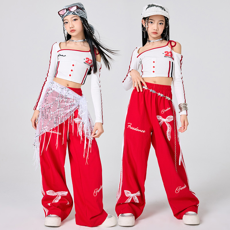 Girls Hip Hop Clothes White To - مراجعة Street Fashion Dance وسعره