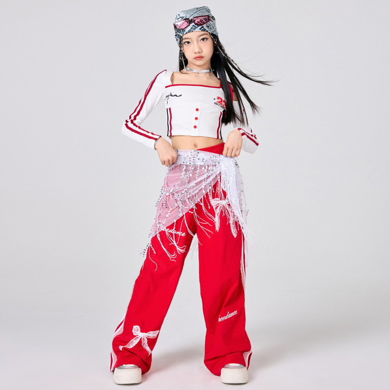 Girls Hip Hop Clothes White To - مراجعة Street Fashion Dance وسعره