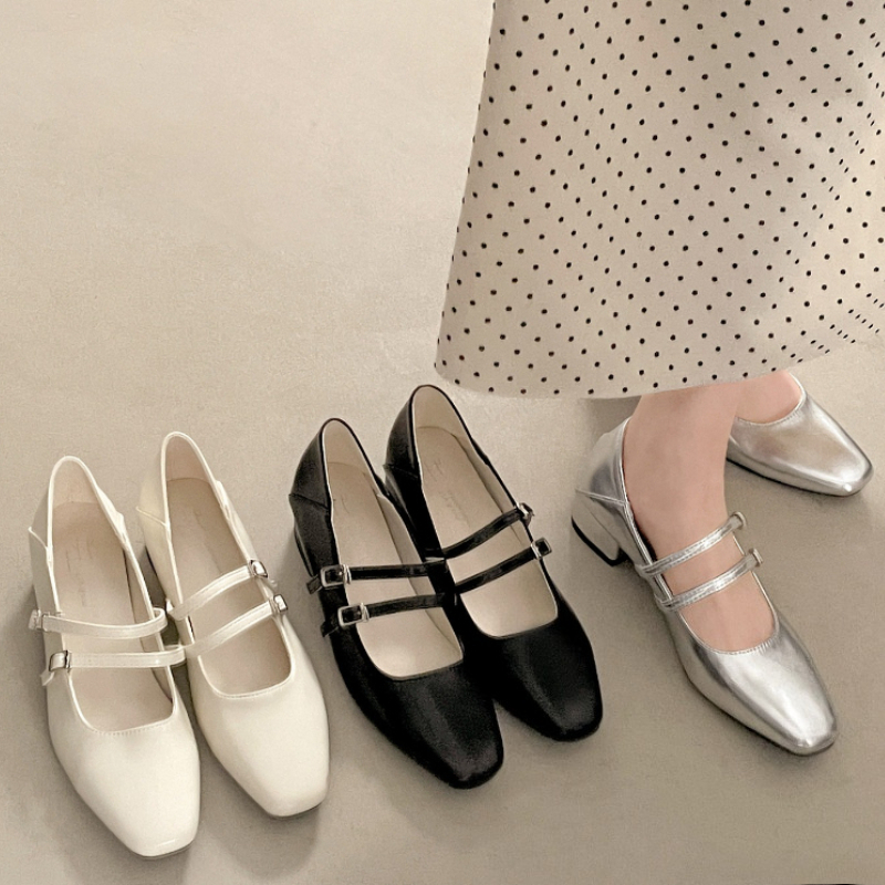 Square Toe Low Heel Women Silv - مراجعة Street Fashion Lady وسعره