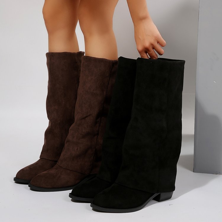 Women's Knee High Boots Autumn - مراجعة Street Fashion Denim وسعره