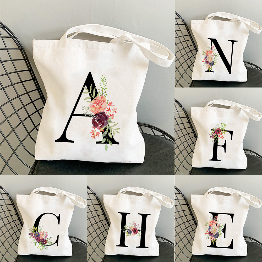 Wild Flower Alphabet Y2K Women - مراجعة Tote Bag Canvas Print وسعره