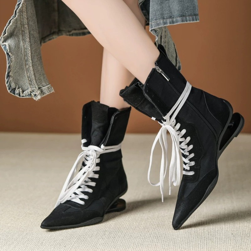 Pointed Toe Cross-tied Designe - مراجعة Street Fashion Female وسعره