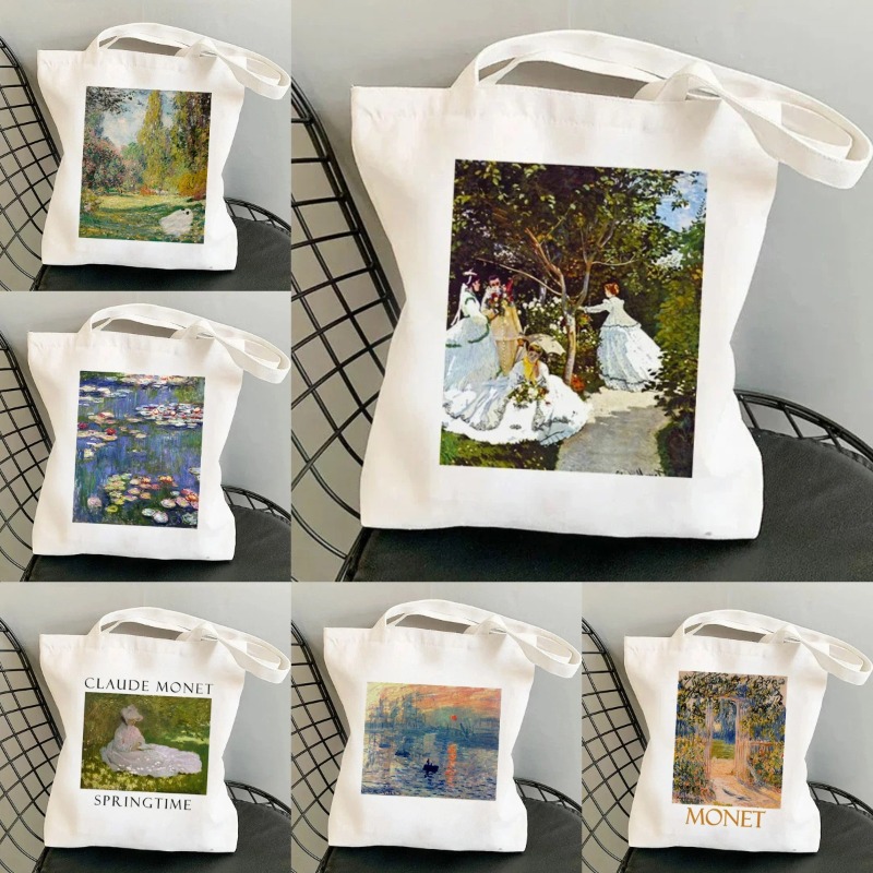 Kawaii Harajuku Monet Water Li - مراجعة Tote Bag Canvas Print وسعره